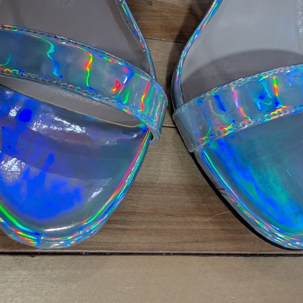 New! BP. | Lula Holographic Block Heel Sandals - Size 9 - Picture 10 of 13
